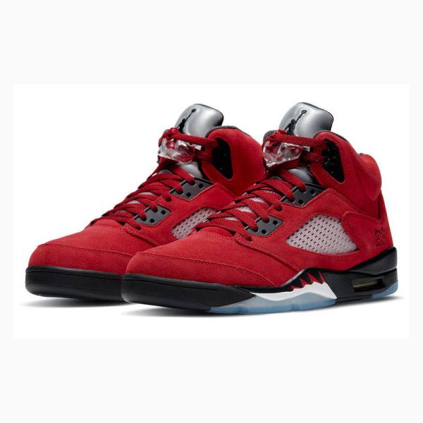 Nike Retro Raging Bull Basketbol Ayakkabısı Air Jordan 5 Erkek Kırmızı Siyah | JD-514ZE