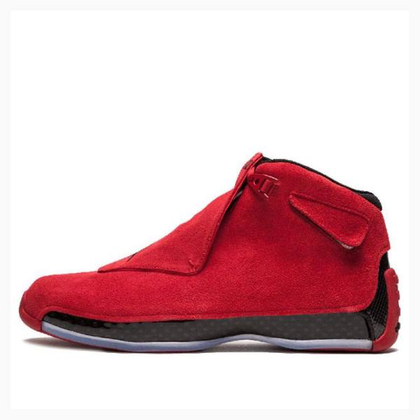 Nike Retro Red Süet Basketbol Ayakkabısı Air Jordan 18 Erkek Kırmızı Siyah | JD-587AZ