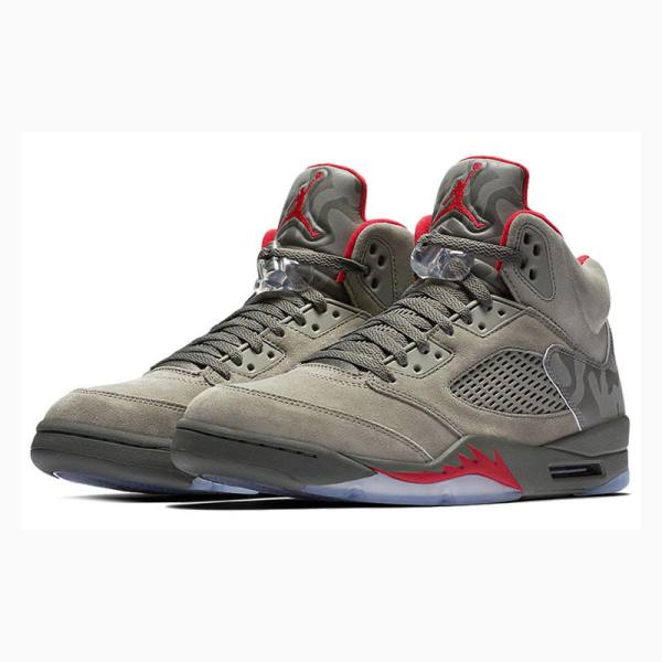 Nike Retro Reflective Camo Basketbol Ayakkabısı Air Jordan 5 Erkek Gri | JD-174QT