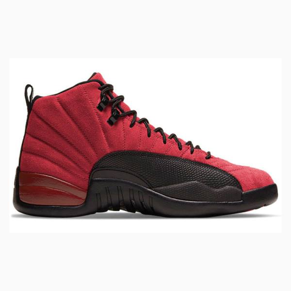 Nike Retro Reverse Flu Game Basketbol Ayakkabısı Air Jordan 12 Erkek Siyah Kırmızı | JD-379AP