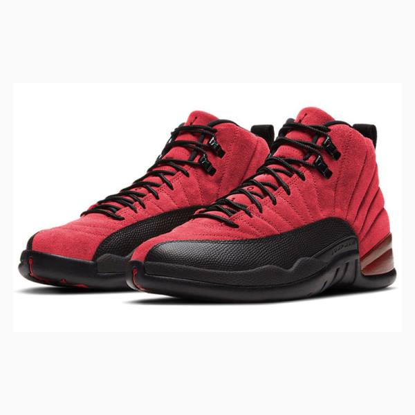 Nike Retro Reverse Flu Game Basketbol Ayakkabısı Air Jordan 12 Erkek Siyah Kırmızı | JD-379AP