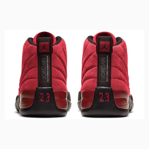 Nike Retro Reverse Flu Game Basketbol Ayakkabısı Air Jordan 12 Erkek Siyah Kırmızı | JD-379AP