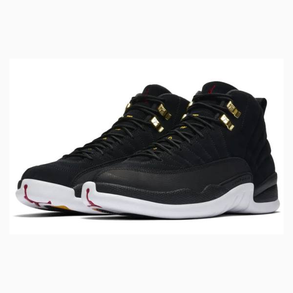 Nike Retro Reverse Taxi Basketbol Ayakkabısı Air Jordan 12 Erkek Siyah Beyaz | JD-981EK