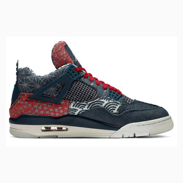 Nike Retro SE Deep Ocean Sashiko Basketbol Ayakkabısı Air Jordan 4 Erkek Mavi Kırmızı | JD-461PO