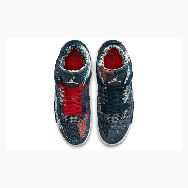 Nike Retro SE Deep Ocean Sashiko Basketbol Ayakkabısı Air Jordan 4 Erkek Mavi Kırmızı | JD-461PO