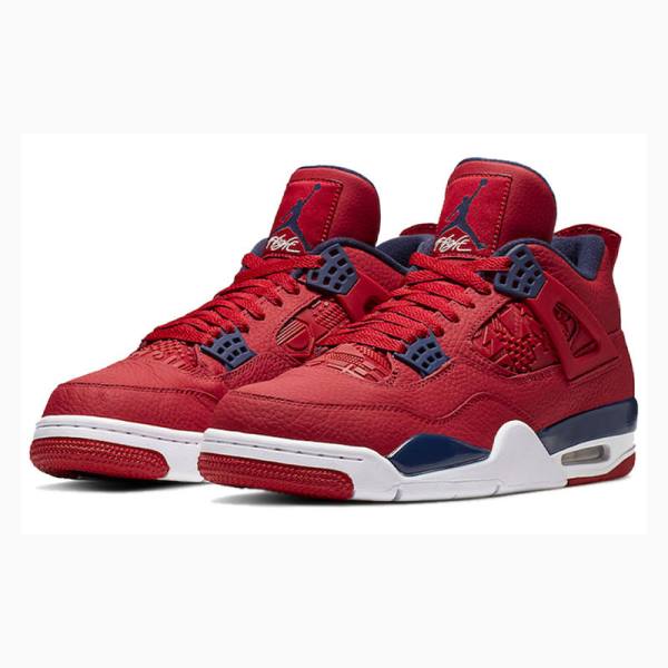 Nike Retro SE FIBA Basketbol Ayakkabısı Air Jordan 4 Erkek Kırmızı Siyah | JD-913KR