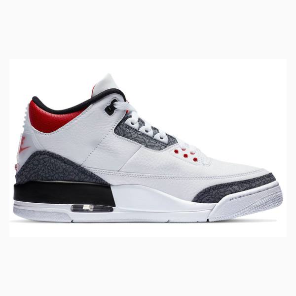 Nike Retro SE Fire Red Basketbol Ayakkabısı Air Jordan 3 Erkek Beyaz Siyah Kırmızı | JD-792DR