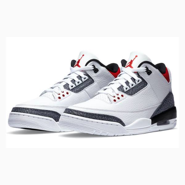 Nike Retro SE Fire Red Basketbol Ayakkabısı Air Jordan 3 Erkek Beyaz Siyah Kırmızı | JD-792DR