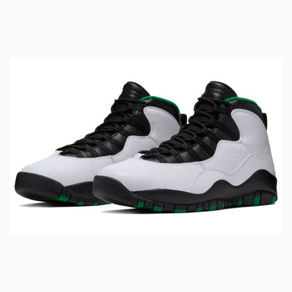 Nike Retro Seattle Basketbol Ayakkabısı Air Jordan 10 Erkek Yeşil Siyah Beyaz | JD-250RT