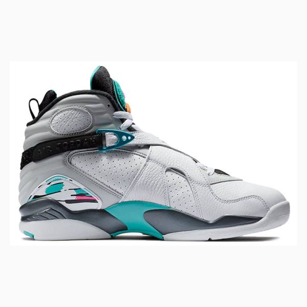 Nike Retro South Beach Basketbol Ayakkabısı Air Jordan 8 Erkek Beyaz Mor Mavi | JD-047MK