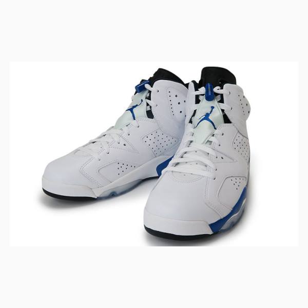 Nike Retro Spor Basketbol Ayakkabısı Air Jordan 6 Erkek Beyaz Mavi | JD-810KB