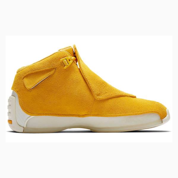 Nike Retro Süet Basketbol Ayakkabısı Air Jordan 18 Erkek Sarı | JD-087EX