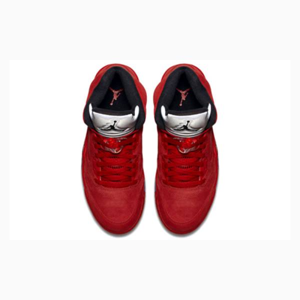 Nike Retro Süet Basketbol Ayakkabısı Air Jordan 5 Erkek Kırmızı | JD-341KL