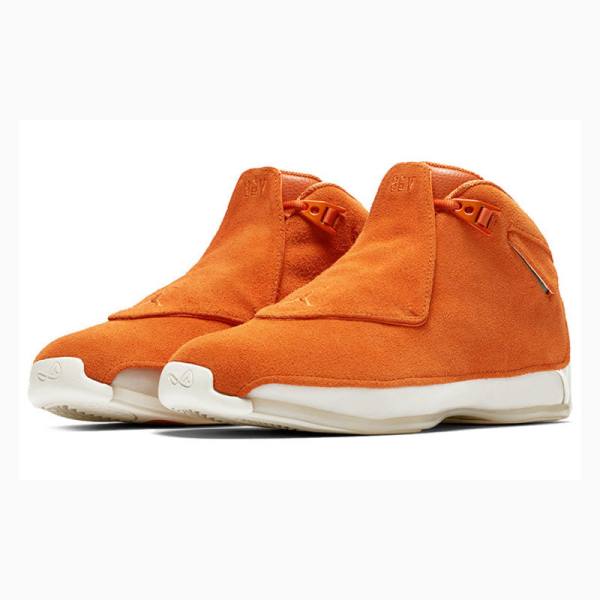 Nike Retro Süet Basketbol Ayakkabısı Air Jordan 18 Erkek Turuncu | JD-723ZI