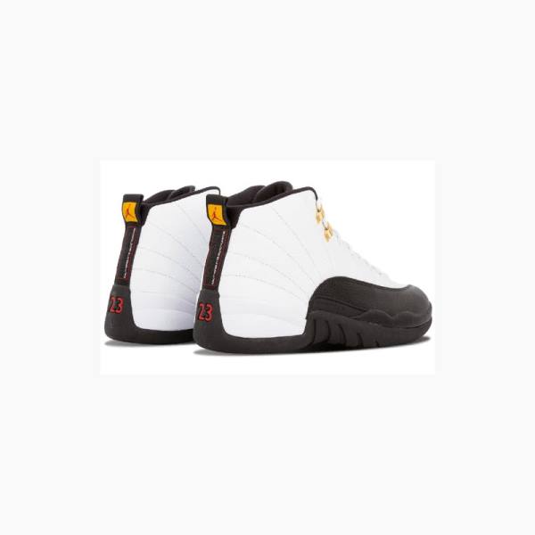 Nike Retro Taxi Basketbol Ayakkabısı Air Jordan 12 Erkek Beyaz Siyah | JD-657NQ