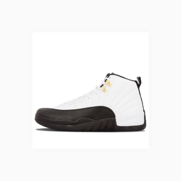 Nike Retro Taxi Basketbol Ayakkabısı Air Jordan 12 Erkek Beyaz Siyah | JD-657NQ