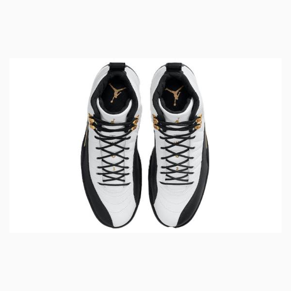 Nike Retro Taxi Süet Basketbol Ayakkabısı Air Jordan 12 Erkek Beyaz Siyah | JD-169FP