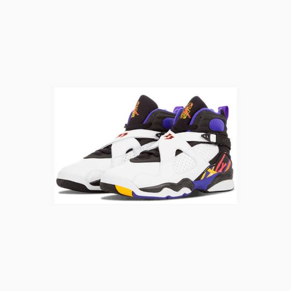 Nike Retro Three Times a Charm Basketbol Ayakkabısı Air Jordan 8 Erkek Beyaz Siyah | JD-643NR