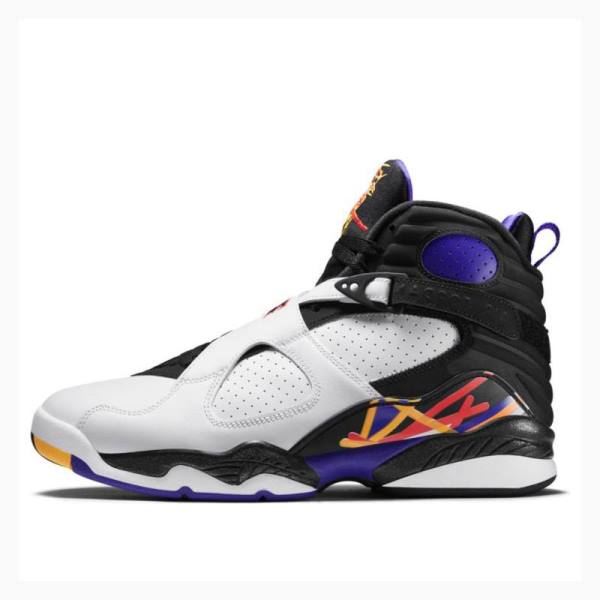 Nike Retro Three Times a Charm Basketbol Ayakkabısı Air Jordan 8 Erkek Beyaz Siyah | JD-643NR