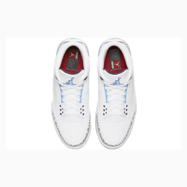 Nike Retro UNC Basketbol Ayakkabısı Air Jordan 3 Erkek Beyaz Mavi | JD-267LQ