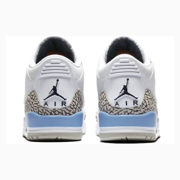 Nike Retro UNC Basketbol Ayakkabısı Air Jordan 3 Erkek Beyaz Mavi | JD-267LQ