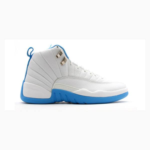 Nike Retro UNC Basketbol Ayakkabısı Air Jordan 12 Kadın Beyaz Mavi | JD-435EI