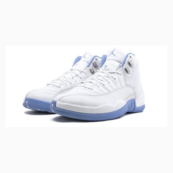 Nike Retro UNC Basketbol Ayakkabısı Air Jordan 12 Kadın Beyaz Mavi | JD-435EI