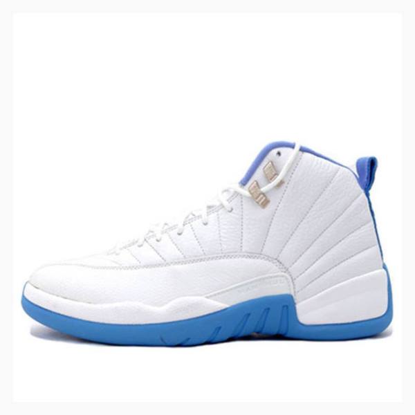 Nike Retro UNC Basketbol Ayakkabısı Air Jordan 12 Kadın Beyaz Mavi | JD-435EI