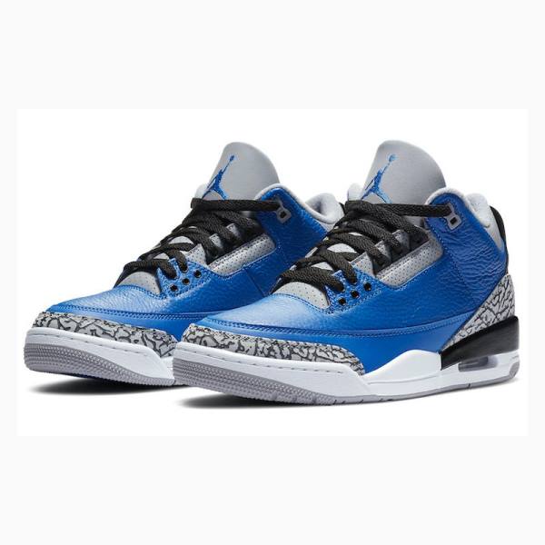 Nike Retro Varsity Royal Basketbol Ayakkabısı Air Jordan 3 Erkek Mavi Gri | JD-351ID