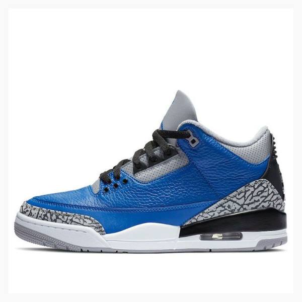 Nike Retro Varsity Royal Basketbol Ayakkabısı Air Jordan 3 Erkek Mavi Gri | JD-351ID