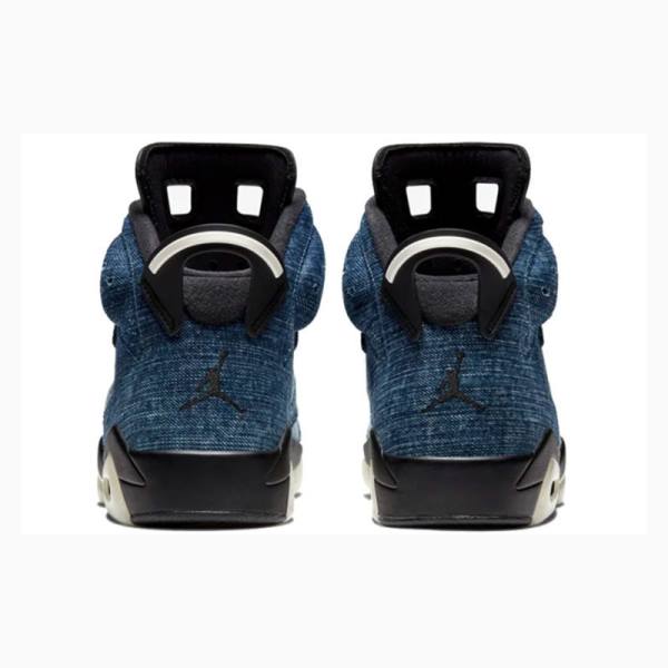 Nike Retro Washed Denim Basketbol Ayakkabısı Air Jordan 6 Erkek Siyah Mavi | JD-287GM