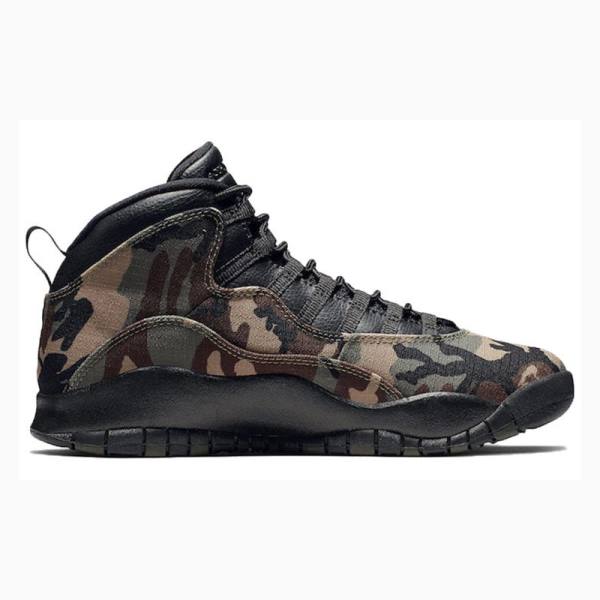 Nike Retro Woodland Camo Basketbol Ayakkabısı Air Jordan 10 Erkek Kahverengi Yeşil | JD-346RP