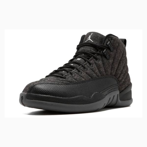 Nike Retro Wool Basketbol Ayakkabısı Air Jordan 12 Erkek Siyah | JD-982TI