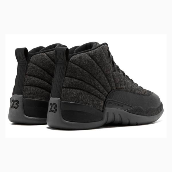 Nike Retro Wool Basketbol Ayakkabısı Air Jordan 12 Erkek Siyah | JD-982TI