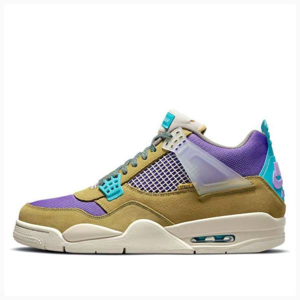 Nike X Union LA \'Desert Moss\' 30 Basketbol Ayakkabısı Air Jordan 4 Erkek Kahverengi Mor Mavi | JD-180MG