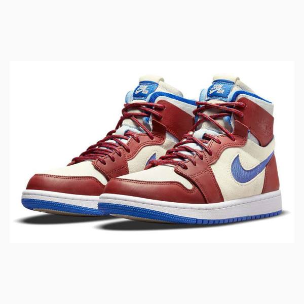 Nike Zoom Air CMFT Team Basketbol Ayakkabısı Air Jordan 1 Kadın Kırmızı Mavi | JD-798RP