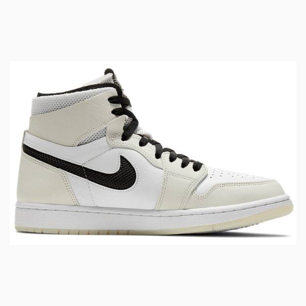 Nike Zoom CMFT Sail Basketbol Ayakkabısı Air Jordan 1 Kadın Krema Siyah | JD-920RU