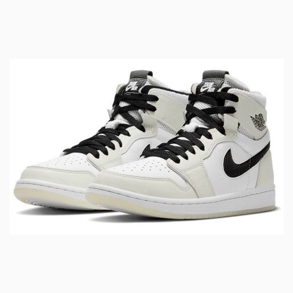 Nike Zoom CMFT Sail Basketbol Ayakkabısı Air Jordan 1 Kadın Krema Siyah | JD-920RU